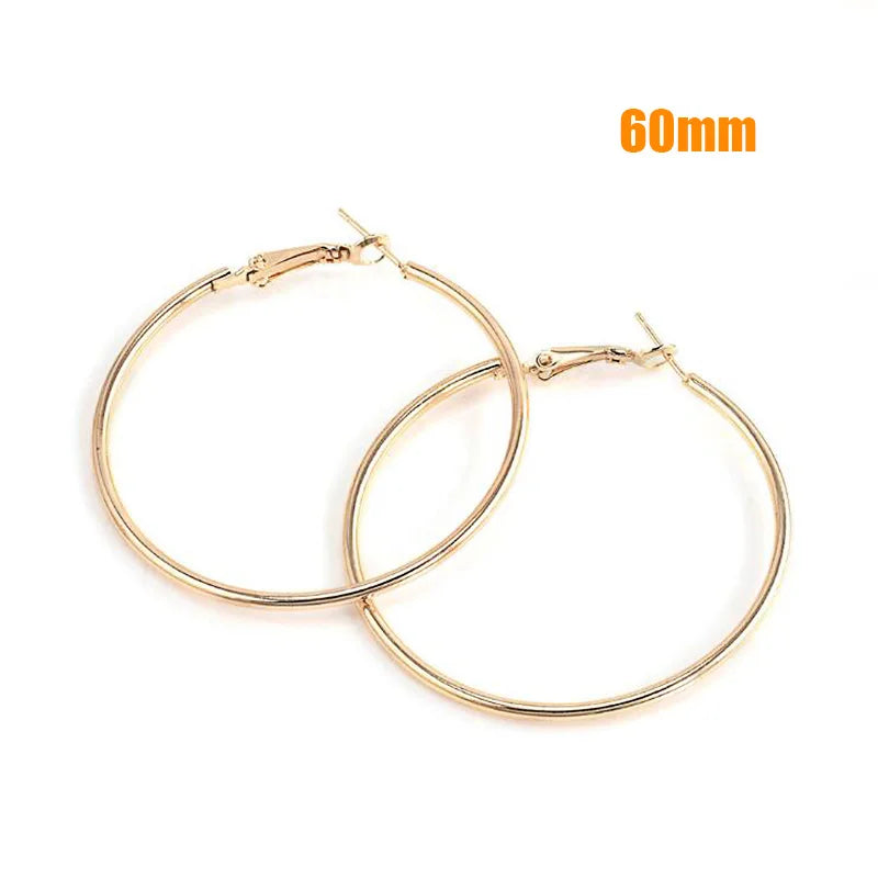 Large Hoop Earrings - Trendy Round Design
