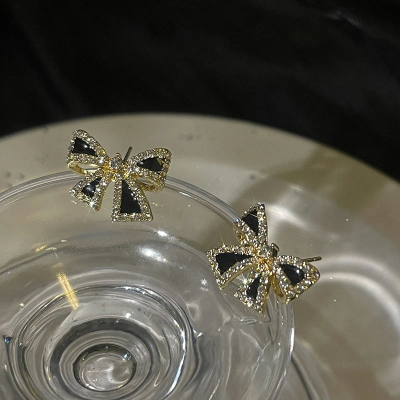 Green Bead Stud Earrings - Metal Fashion Design