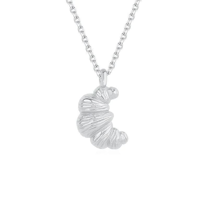 Sterling Silver Croissant Pendant Necklace