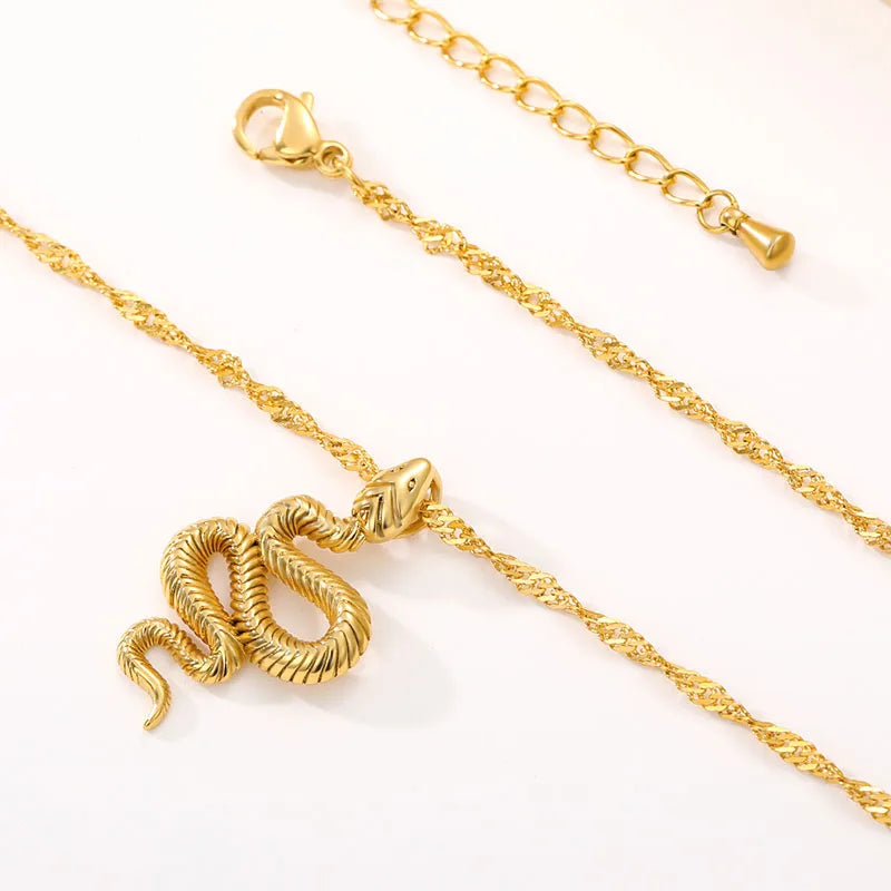 Snake Pendant Necklace - Statement Jewelry