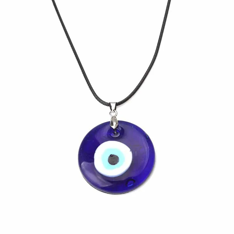 Vintage Boho Evil Eye Pendant Necklace - Gold Plated