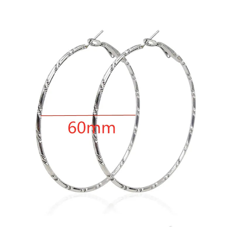 Large Hoop Earrings - Trendy Round Design