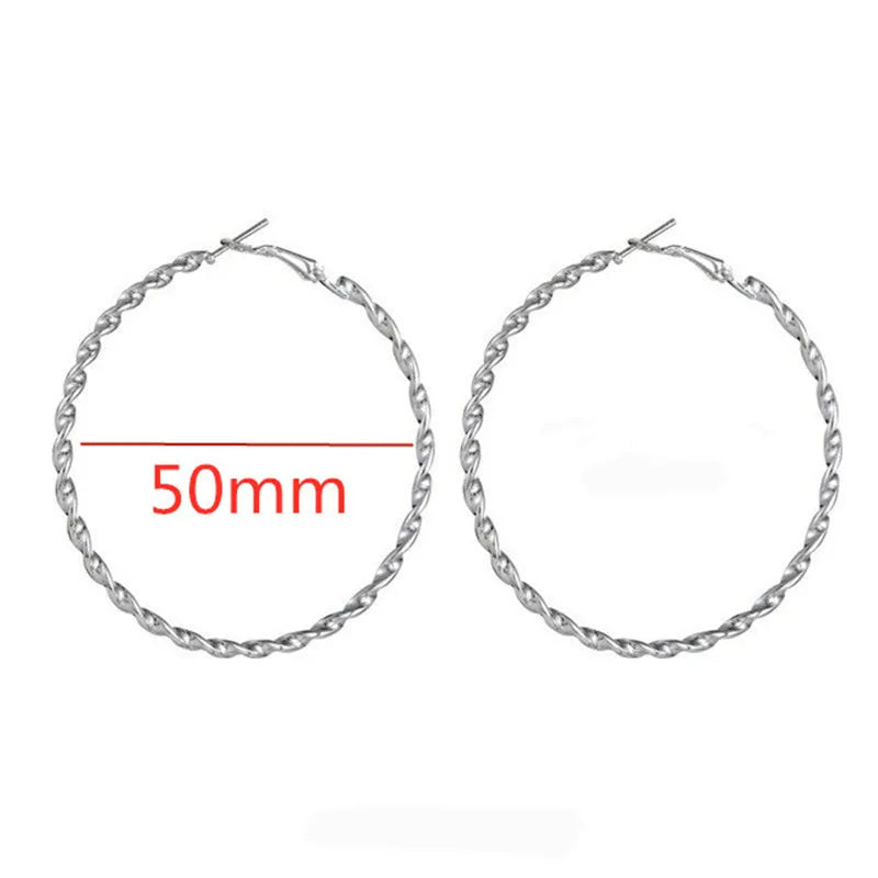 Large Hoop Earrings - Trendy Round Design
