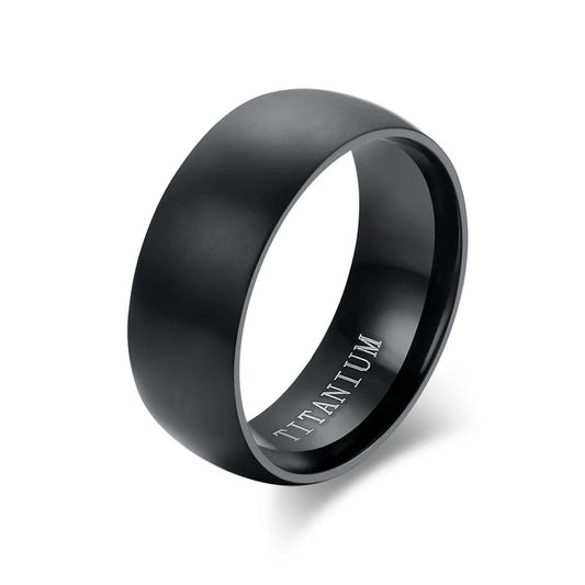 Matte Black Titanium Wedding Band - Classic Men's Ring