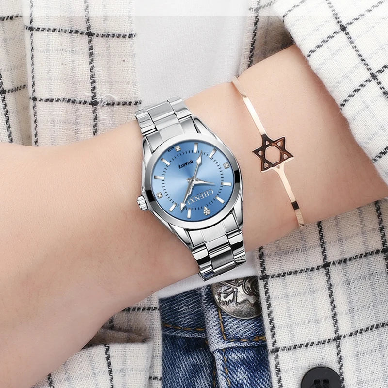 Waterproof Stainless Steel Watch for Women - Casual Quartz Wristwatch