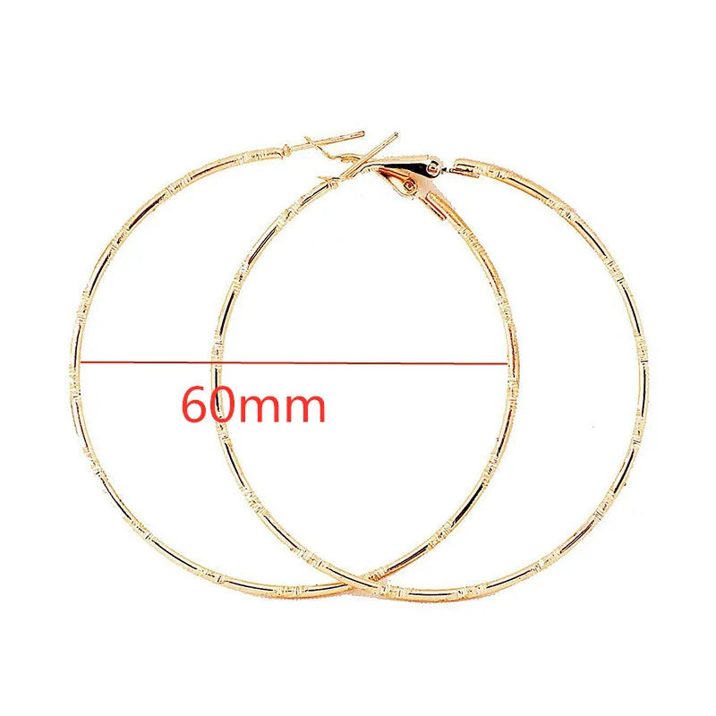 Large Hoop Earrings - Trendy Round Design