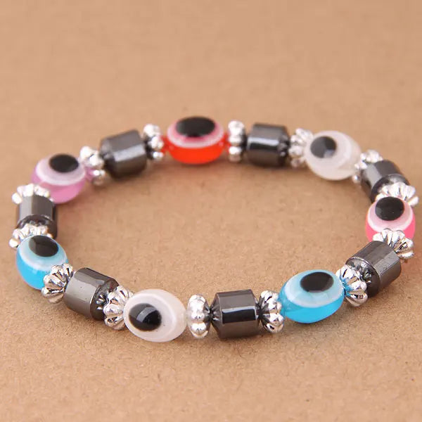 Green Crystal Charm Bracelet - Bohemian Round Design