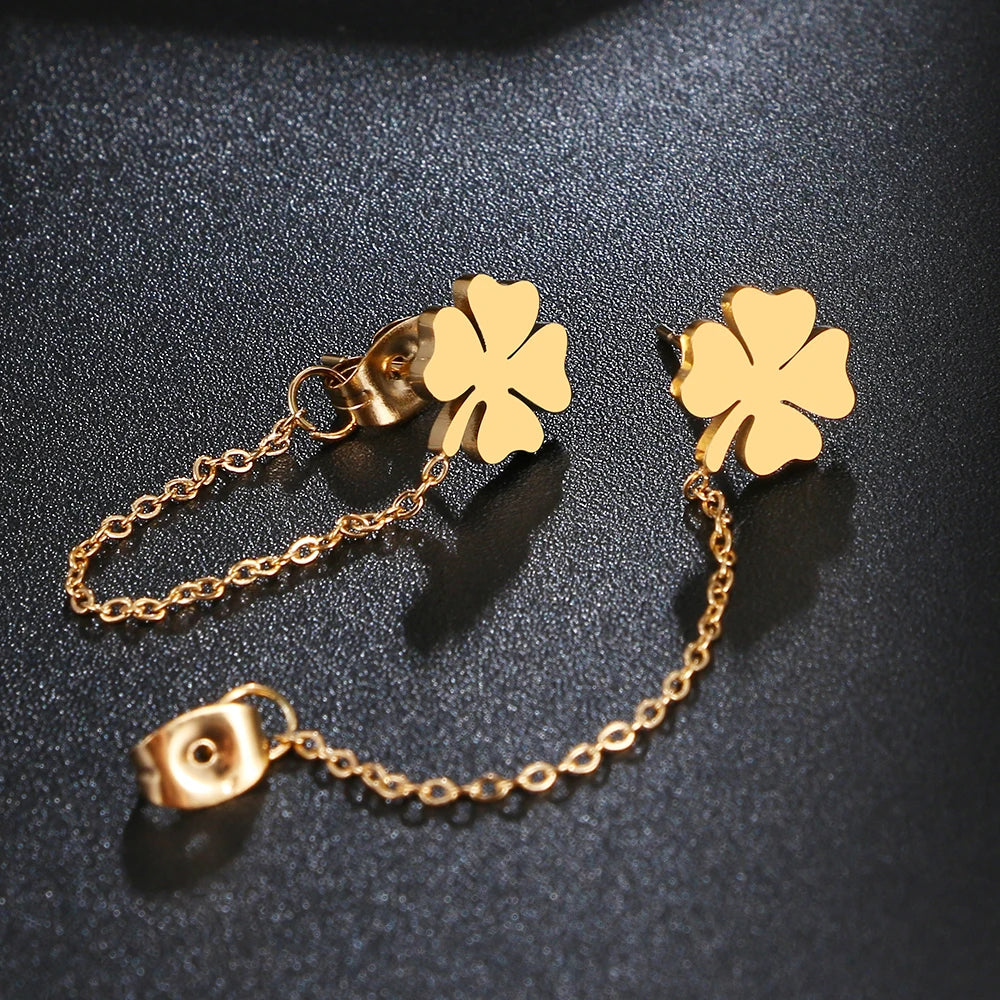 Clover Drop Earrings - Stainless Steel Trendy Design
