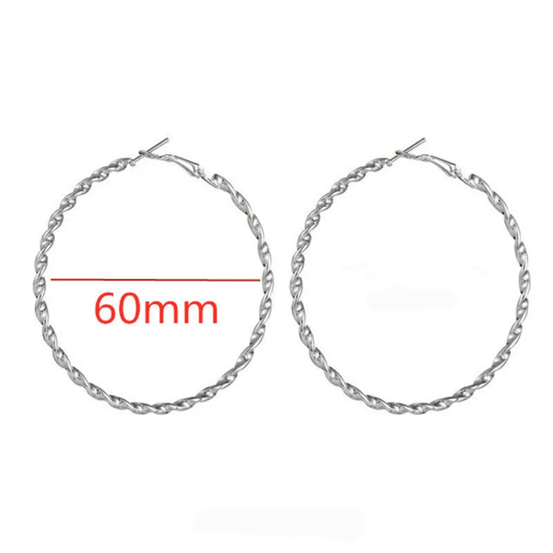 Large Hoop Earrings - Trendy Round Design
