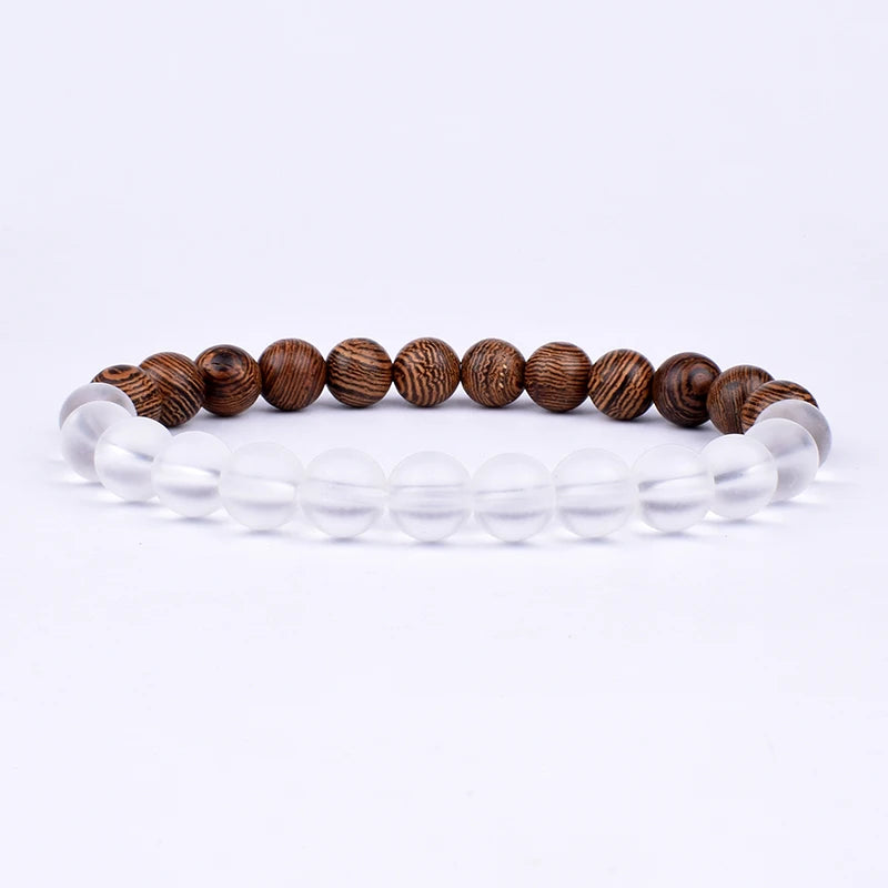 Natural Stone Beaded Bracelet - Volcanic Stone Charm Design
