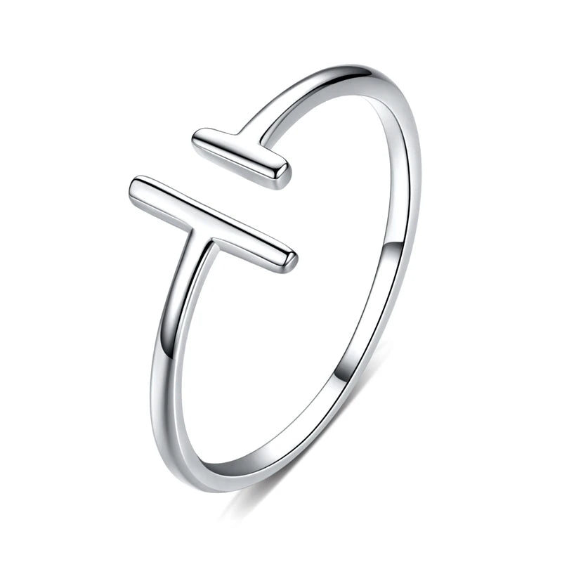 Sterling Silver Minimalist Open Adjustable Ring - 925 Silver