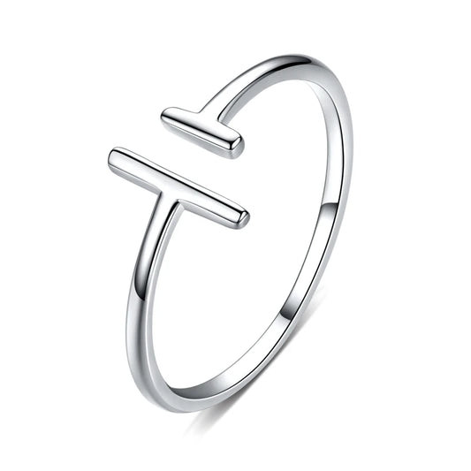 Sterling Silver Minimalist Open Adjustable Ring - 925 Silver