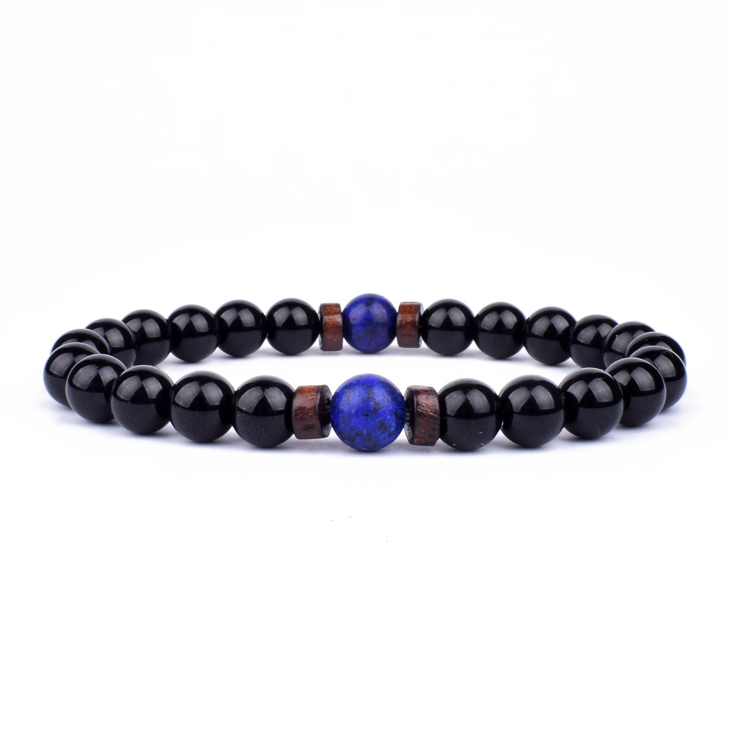 Natural Stone Beaded Bracelet - Volcanic Stone Charm Design