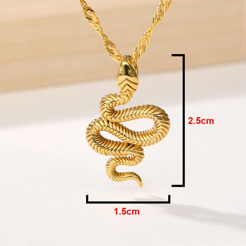 Snake Pendant Necklace - Statement Jewelry