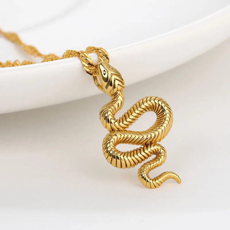 Snake Pendant Necklace - Statement Jewelry