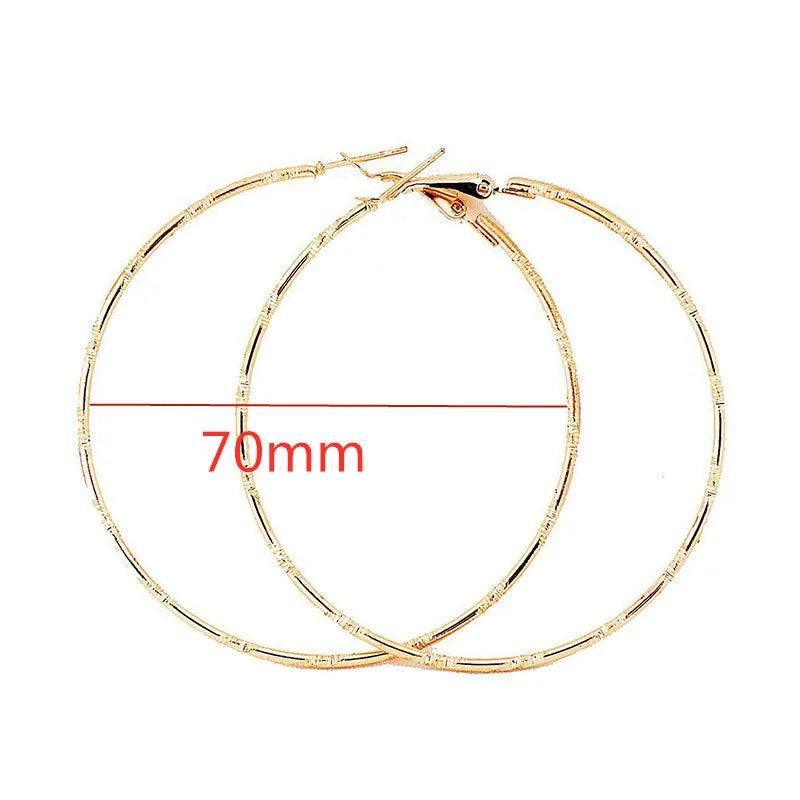 Large Hoop Earrings - Trendy Round Design