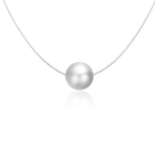Silver Invisible Chain Necklace - Delicate Minimalist Design