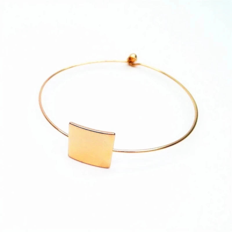 Geometric Bangle Bracelet - Adjustable Casual Design