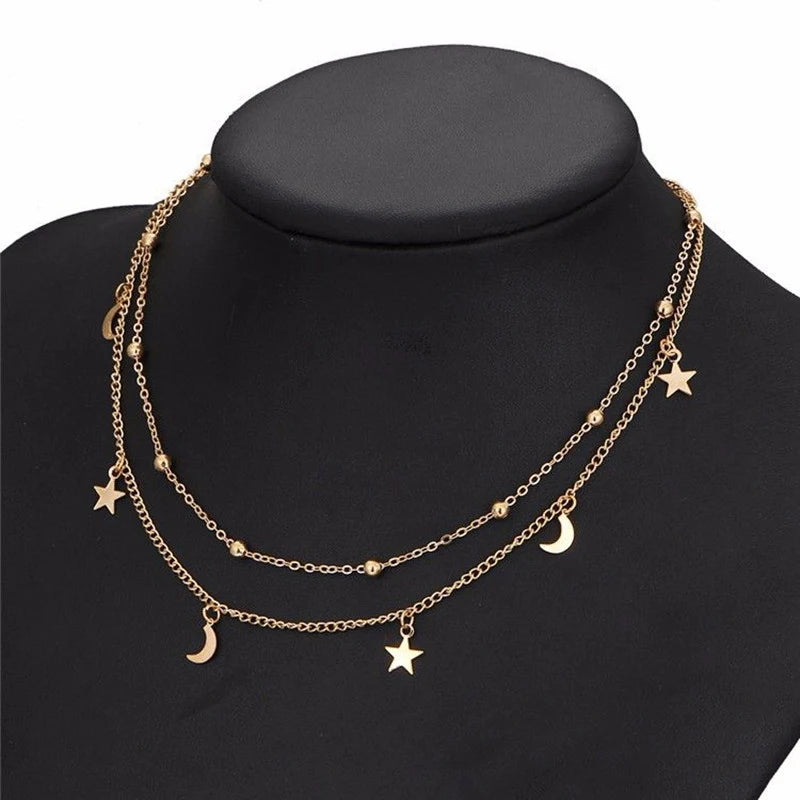 Star Pendant Double Layer Necklace