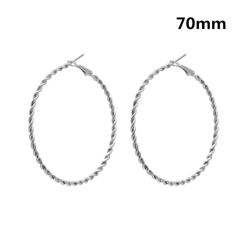 Large Hoop Earrings - Trendy Round Design