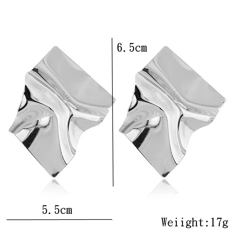 Irregular Geometric Stud Earrings - Trendy Modern Design