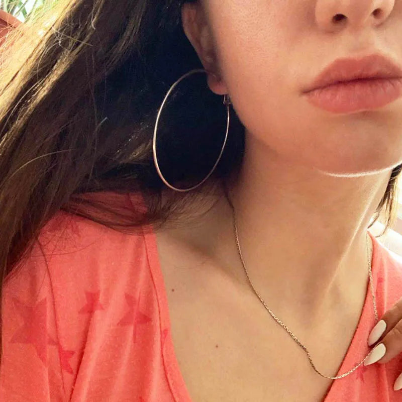 Large Hoop Earrings - Trendy Round Design