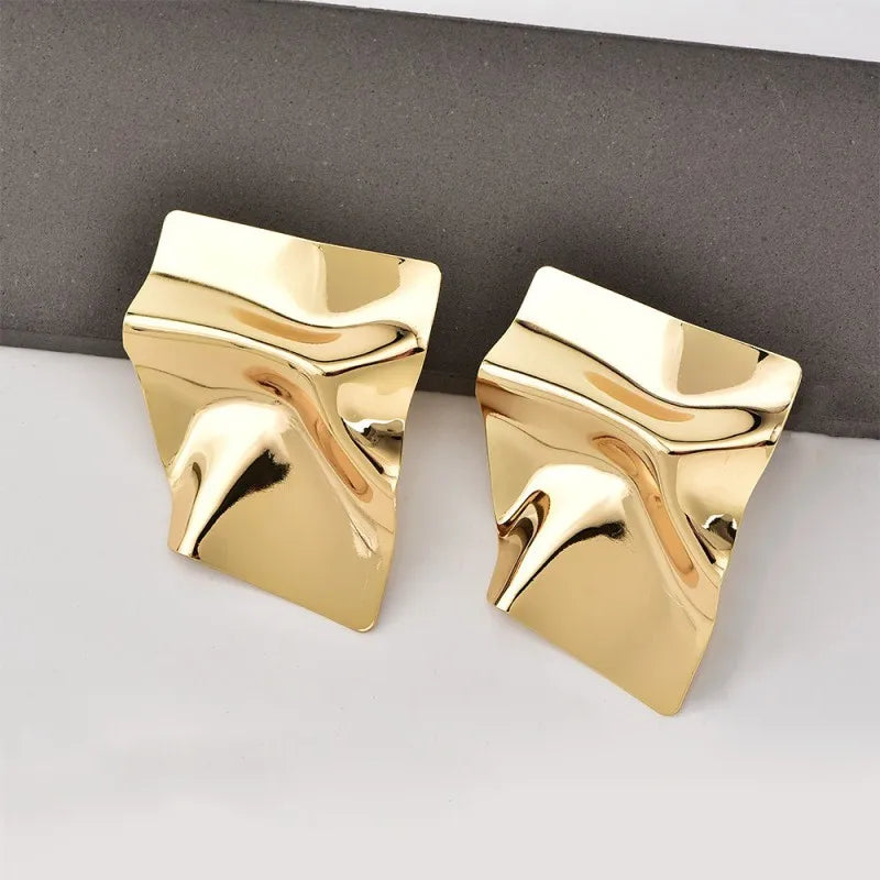 Irregular Geometric Stud Earrings - Trendy Modern Design