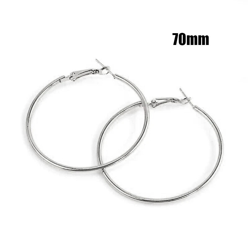 Large Hoop Earrings - Trendy Round Design
