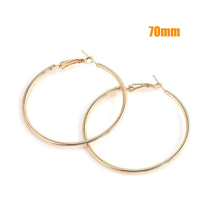 Large Hoop Earrings - Trendy Round Design