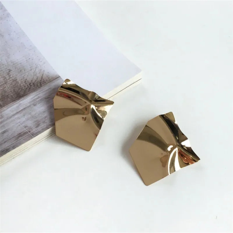 Irregular Geometric Stud Earrings - Trendy Modern Design