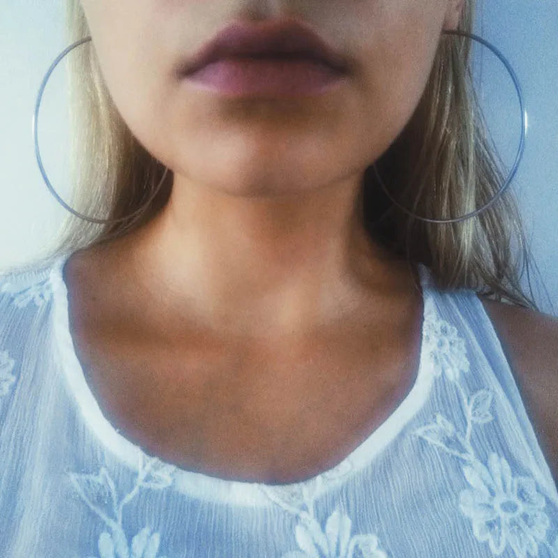 Large Hoop Earrings - Trendy Round Design