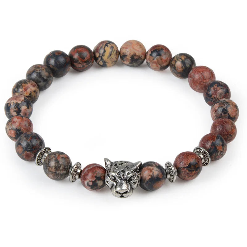 Natural Stone Beaded Bracelet - Adjustable Charm Design