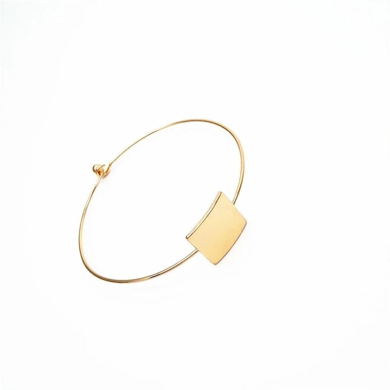 Geometric Bangle Bracelet - Adjustable Casual Design