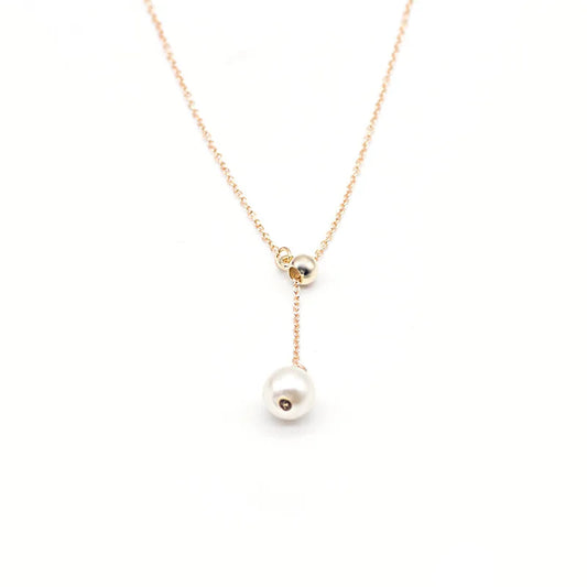Crescent Moon Pearl Pendant Necklace
