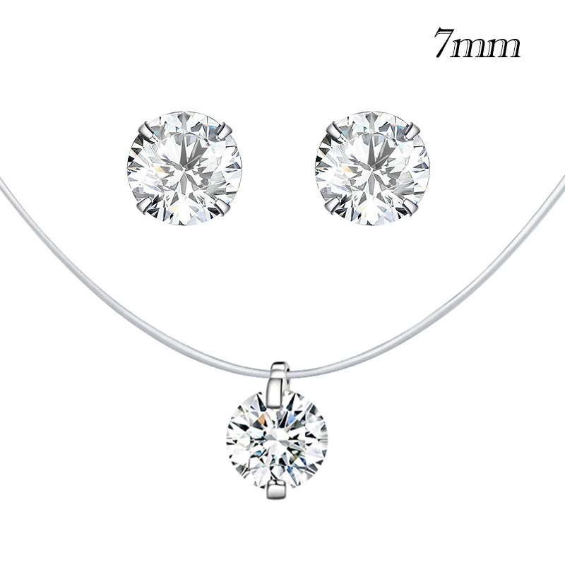 Silver Invisible Chain Necklace - Delicate Minimalist Design