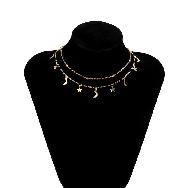 Star Pendant Double Layer Necklace
