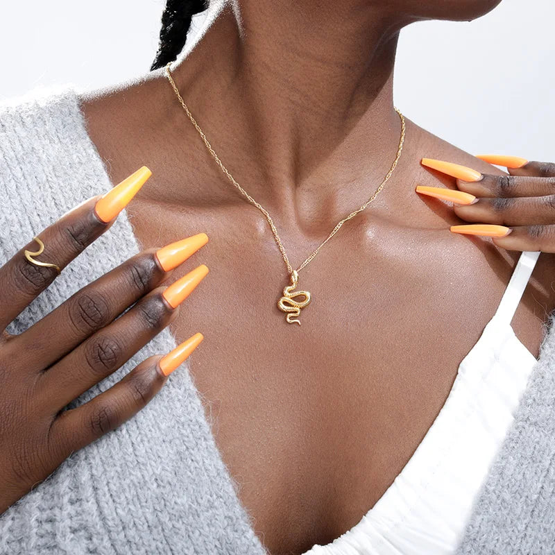Snake Pendant Necklace - Statement Jewelry