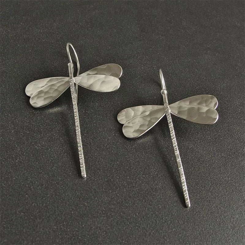 3D Dragonfly Drop Earrings - Simple Elegant Design