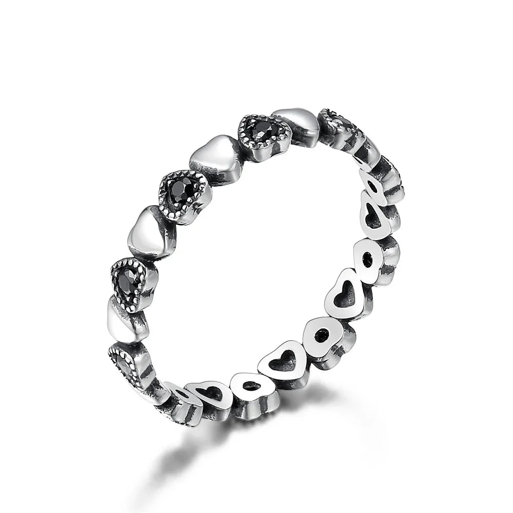 Star Trail Stackable Ring - 925 Sterling Silver Celestial Design