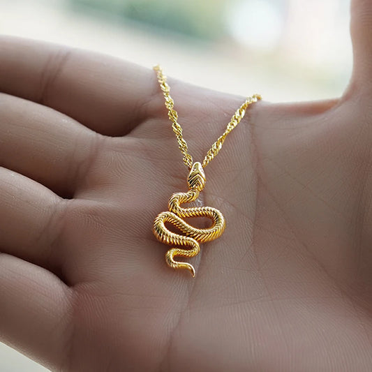 Snake Pendant Necklace - Statement Jewelry