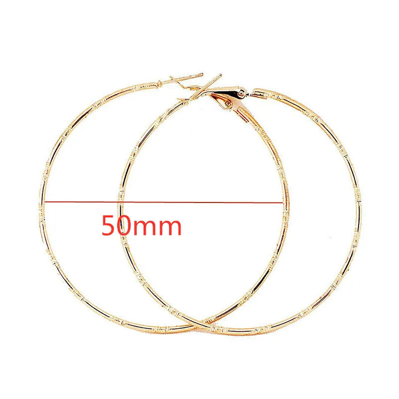Large Hoop Earrings - Trendy Round Design