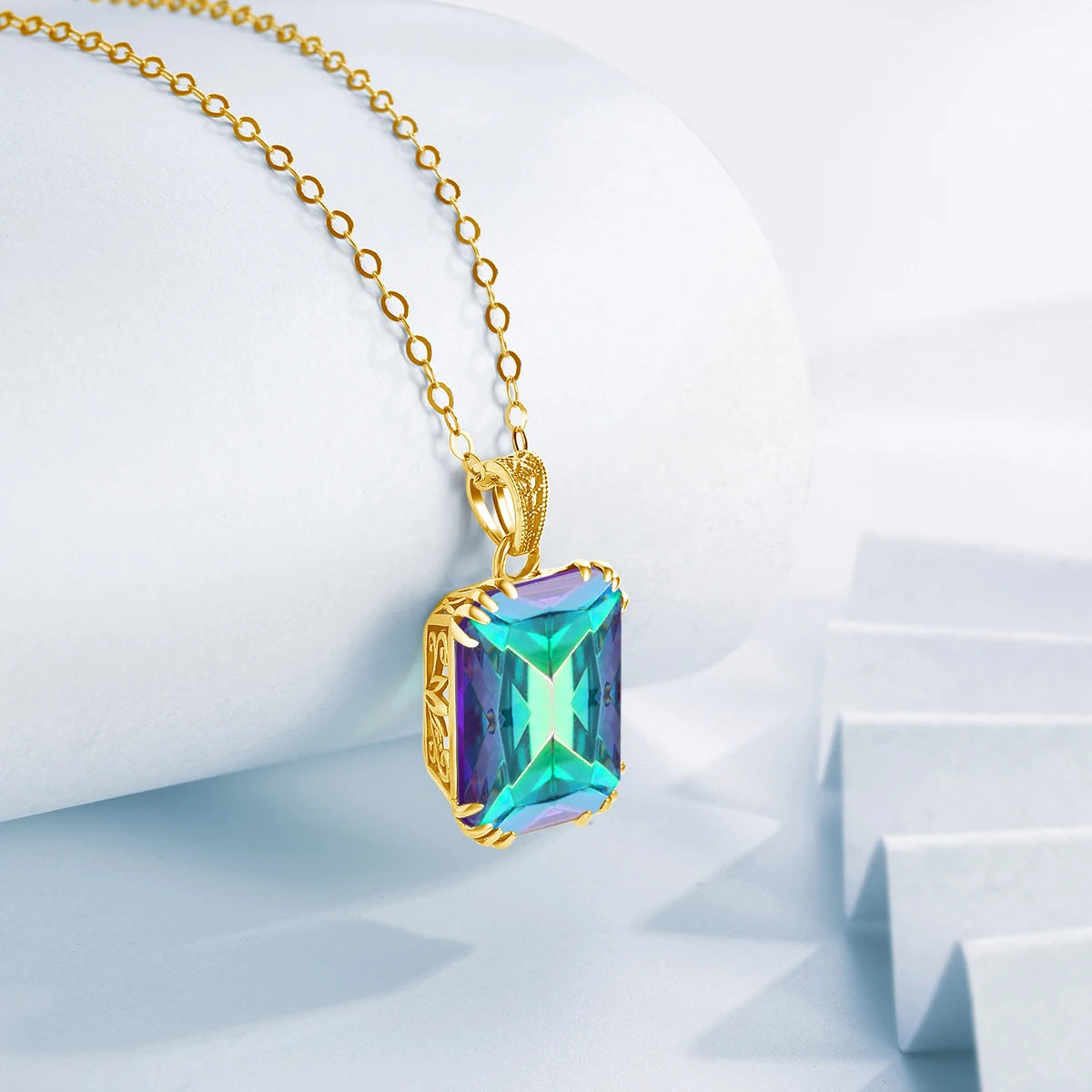 Gold Black Onyx Pendant Necklace - Fine Jewelry