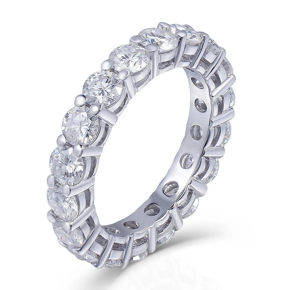 Round Cut Engagement Ring - 925 Sterling Silver with Zircon