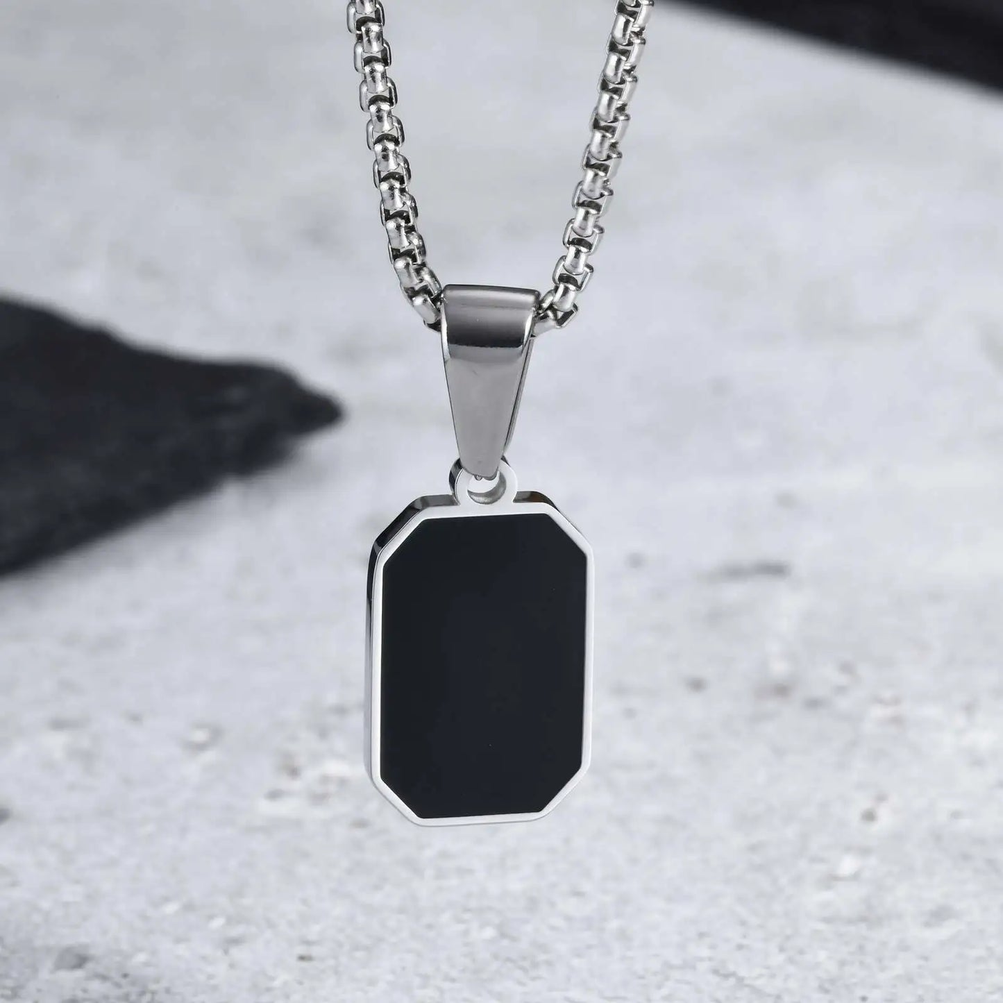 Geometric Square Pendant Necklace