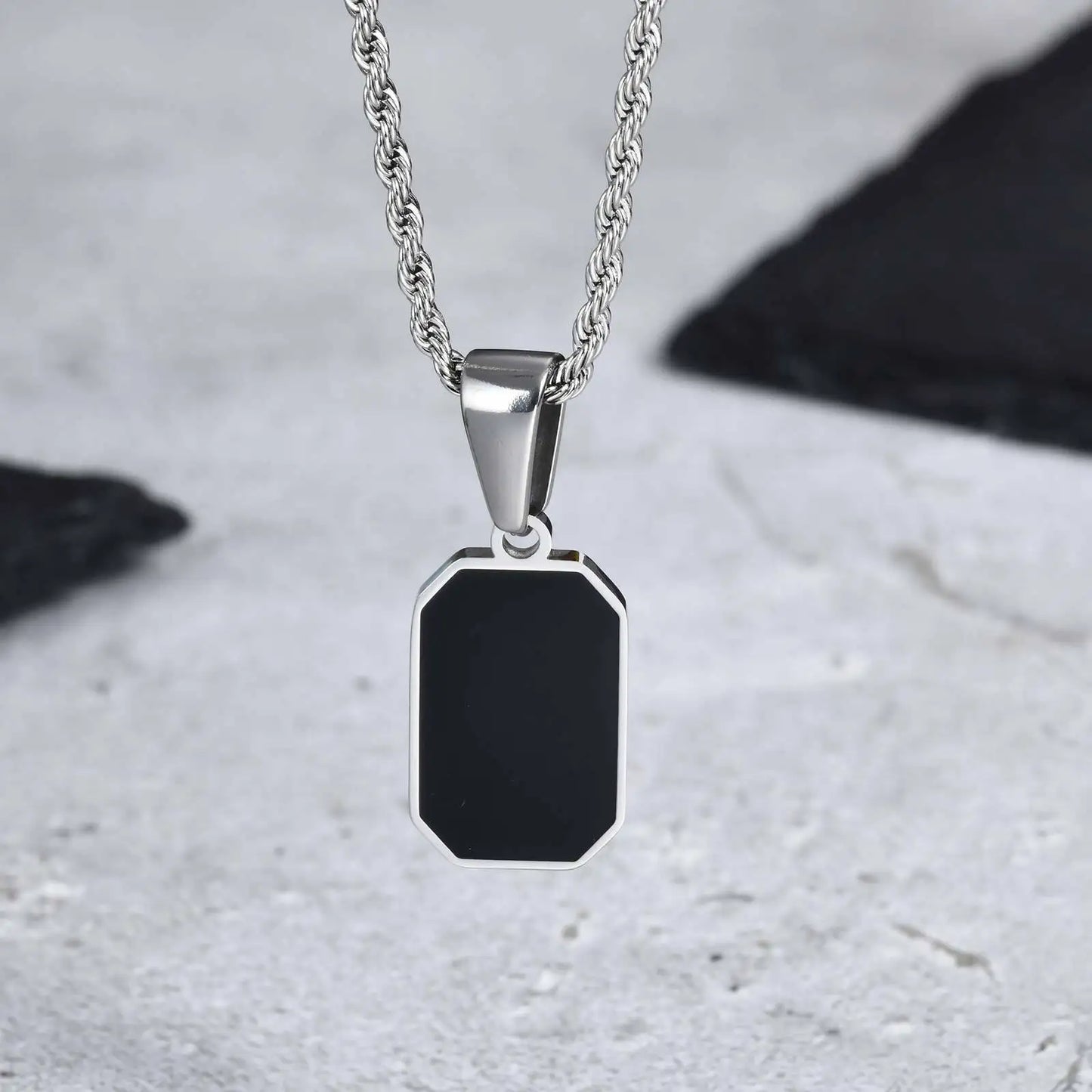Geometric Square Pendant Necklace