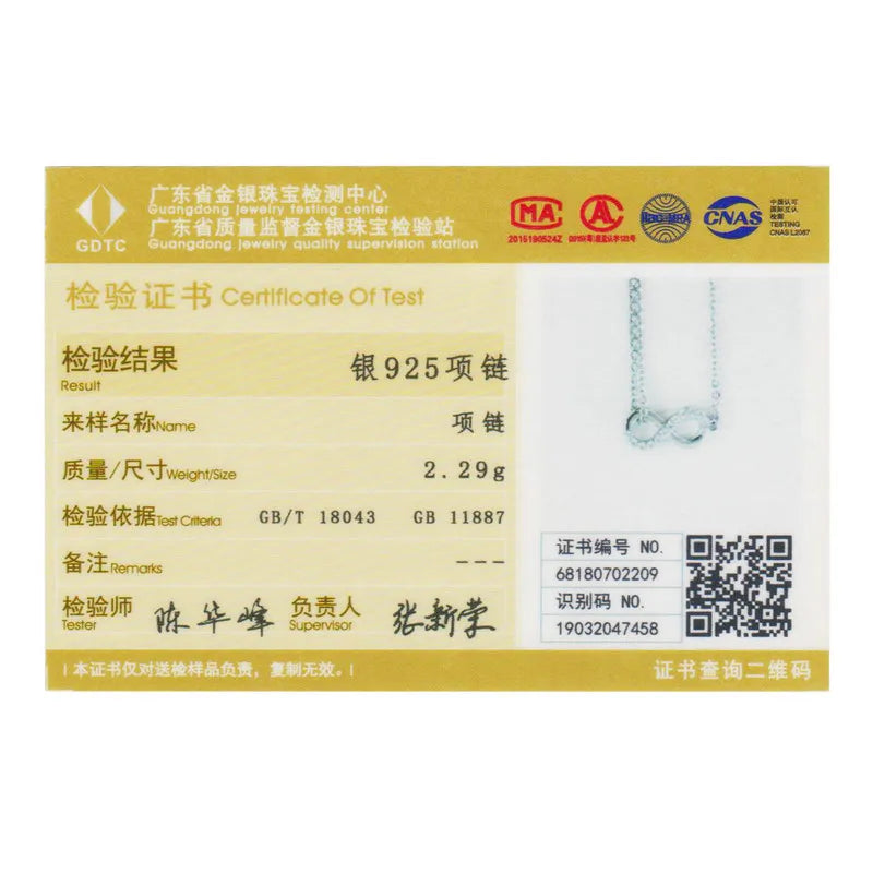 Sterling Silver Infinity Love Pendant Necklace - 925 Silver