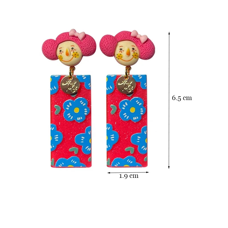 Colorful Acrylic Dangle Earrings - Irregular Trendy Design