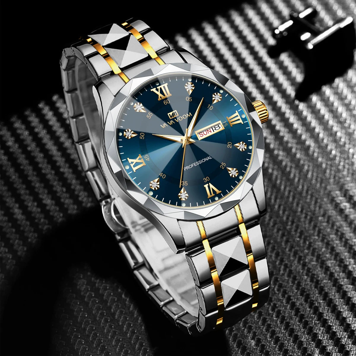 Luxury Rhinestone Business Watch - Stainless Steel Men's Quartz