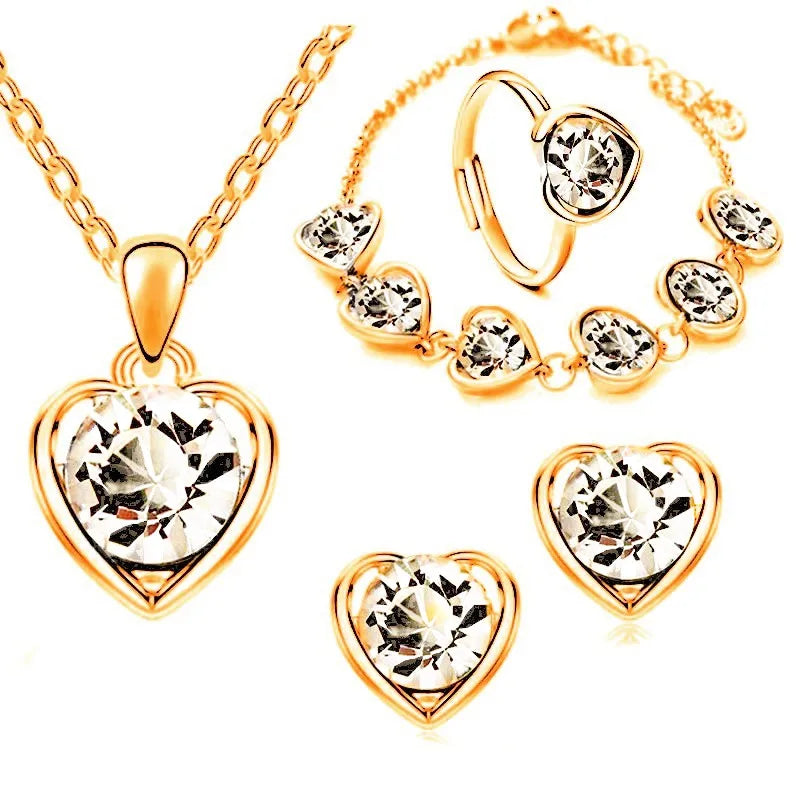 African Jewelry Set - Necklace, Earrings, and Ring