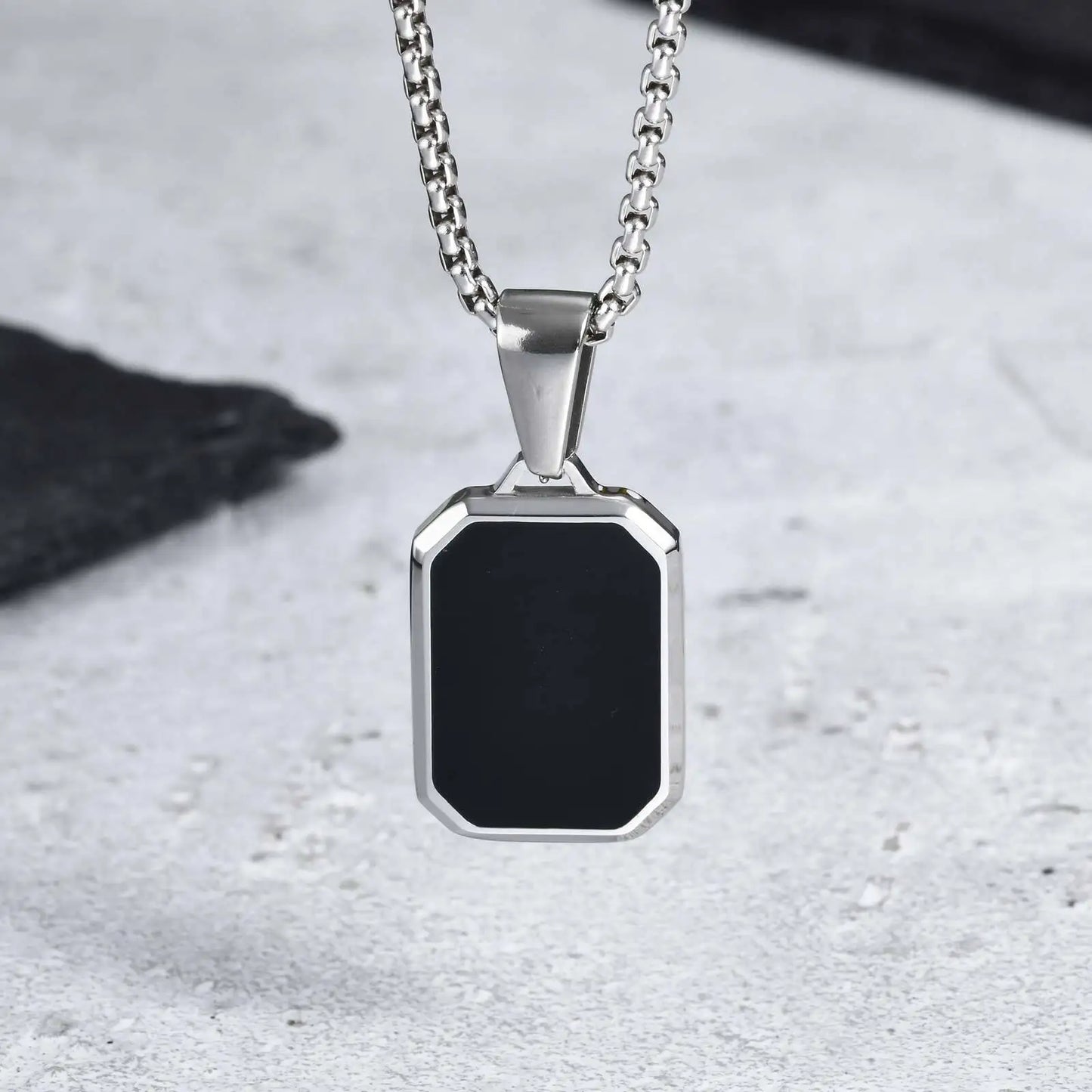 Geometric Square Pendant Necklace